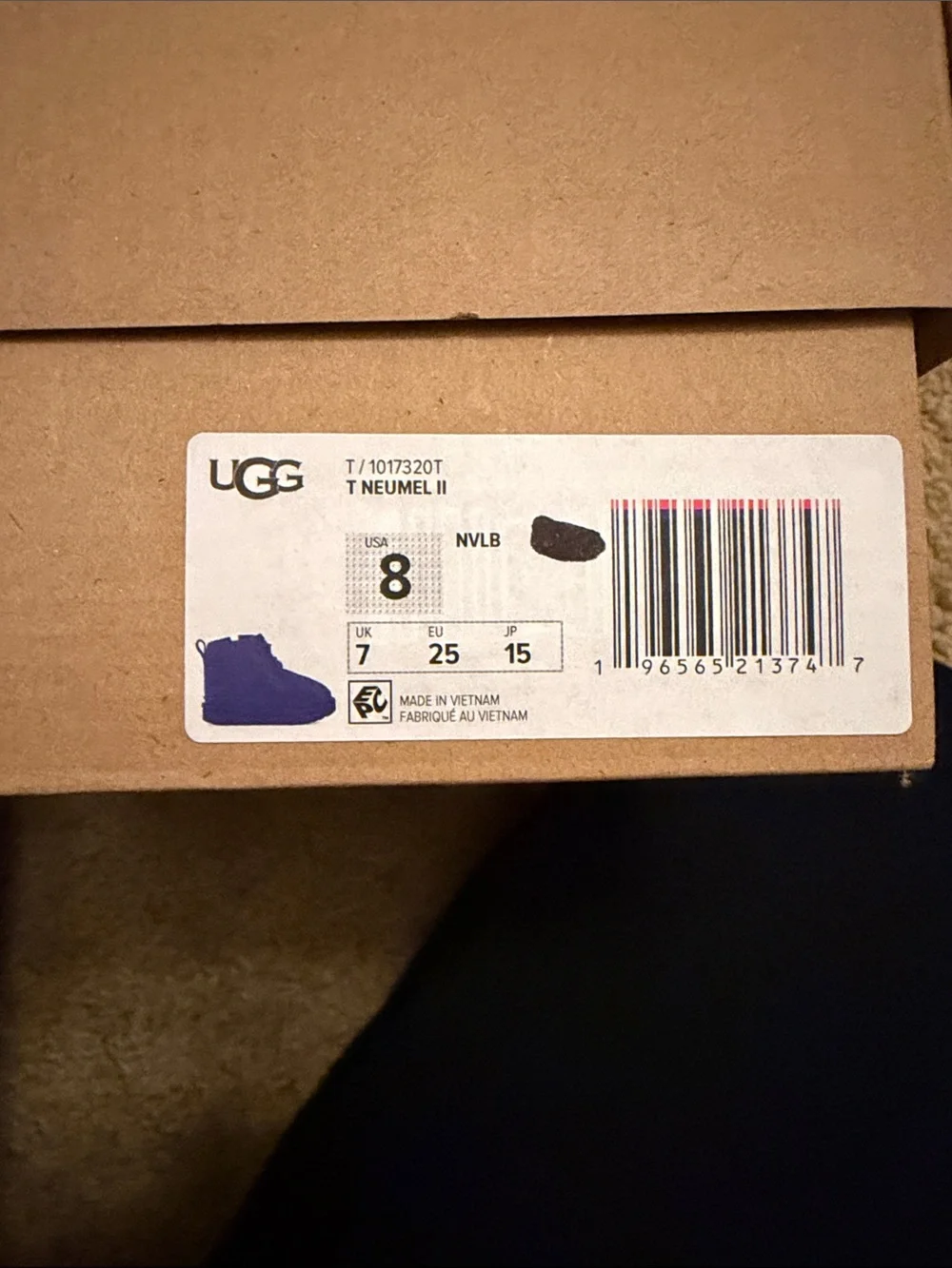 UGG Kids Royal Blue Suede Lace-Up T-Neumel II Boots